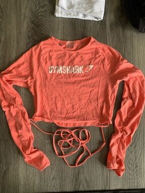 Gymshark coral wrap around crop top S